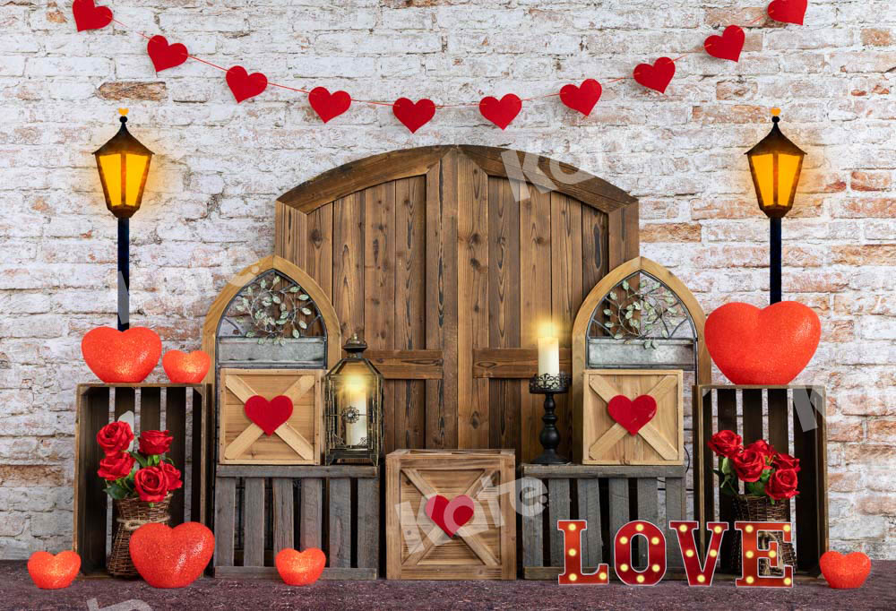 Kate Love Valentine's Day Backdrop Barn Door Designed by Emetselch