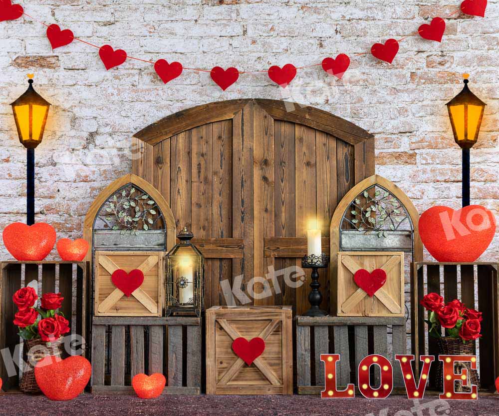 Kate Love Valentine's Day Backdrop Barn Door Designed by Emetselch