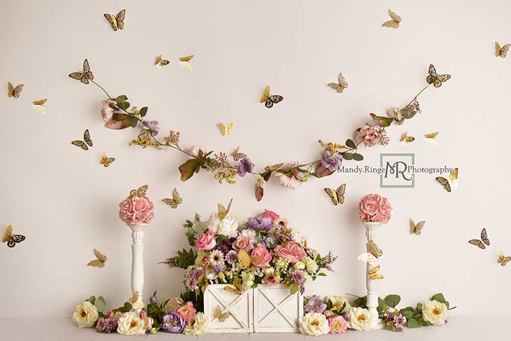 Kate Spring Backdrop Butterfly Garden Designed by Mandy Ringe Photography - Kate Backdrop AU