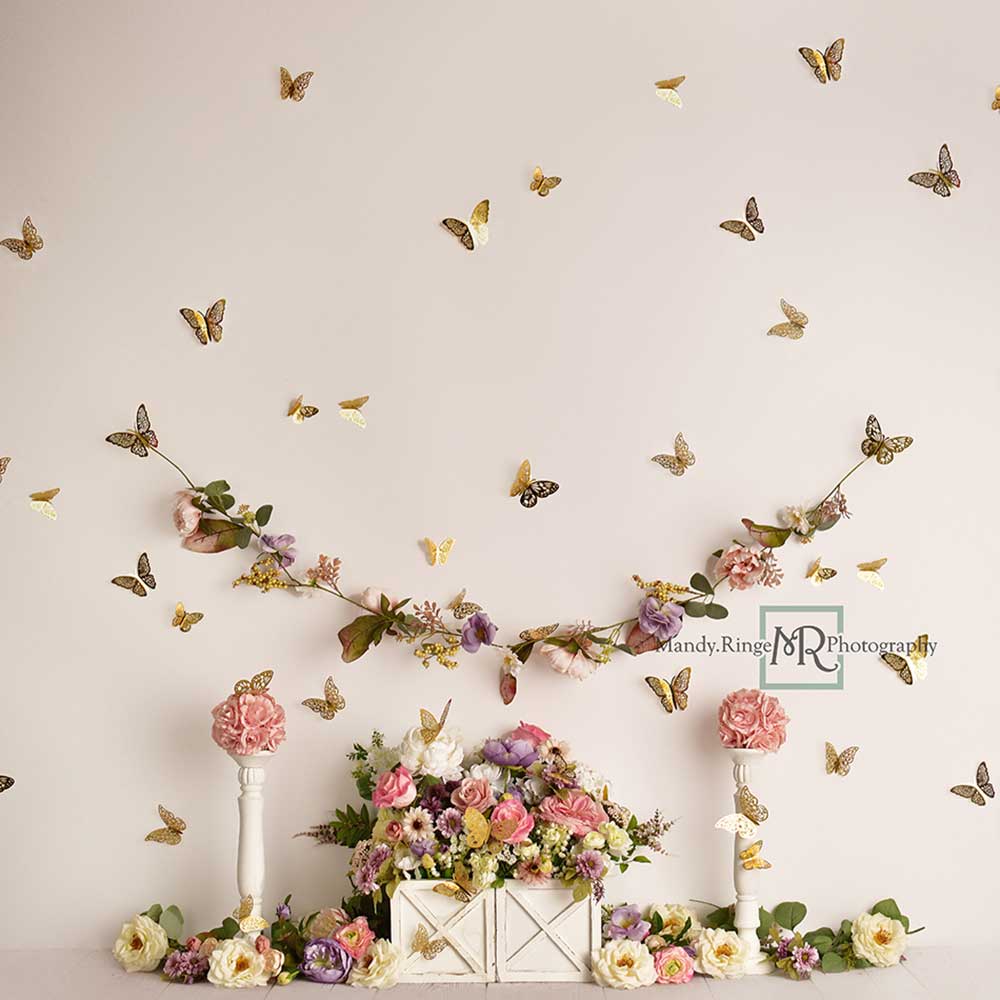 Kate Spring Backdrop Butterfly Garden Designed by Mandy Ringe Photography