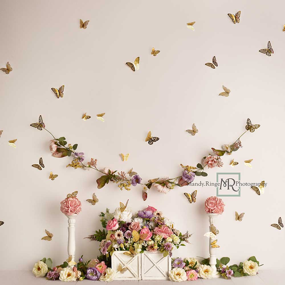 Kate Spring Backdrop Butterfly Garden Designed by Mandy Ringe Photography - Kate Backdrop AU