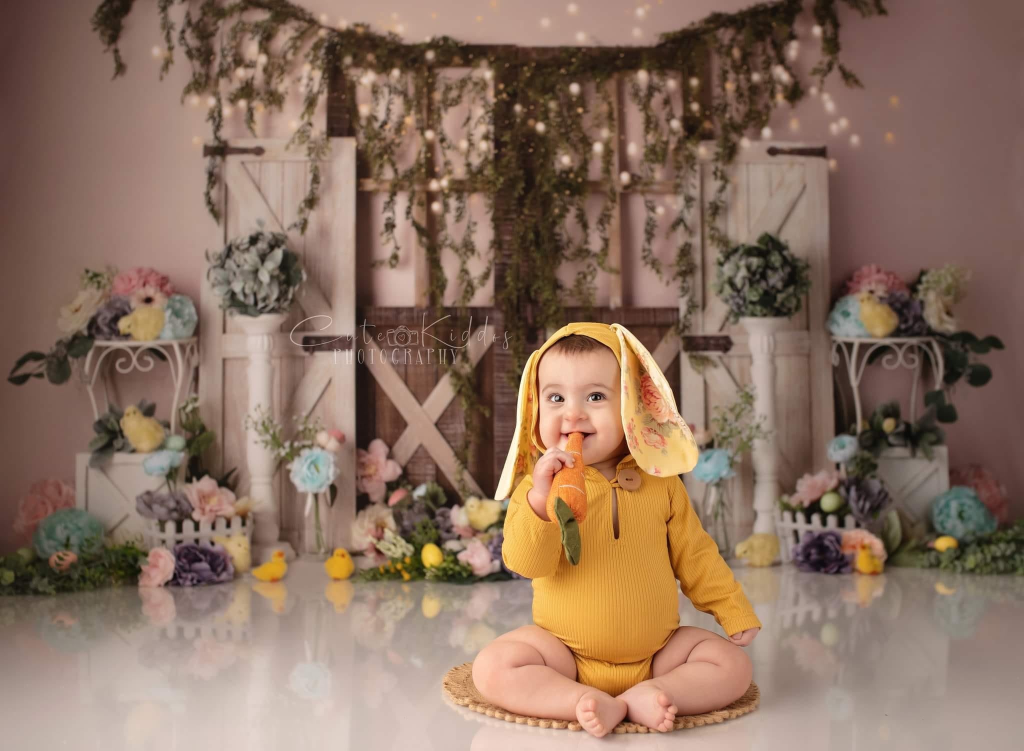 Kate Spring Floral Chicks Backdrop Designed by Mandy Ringe Photography