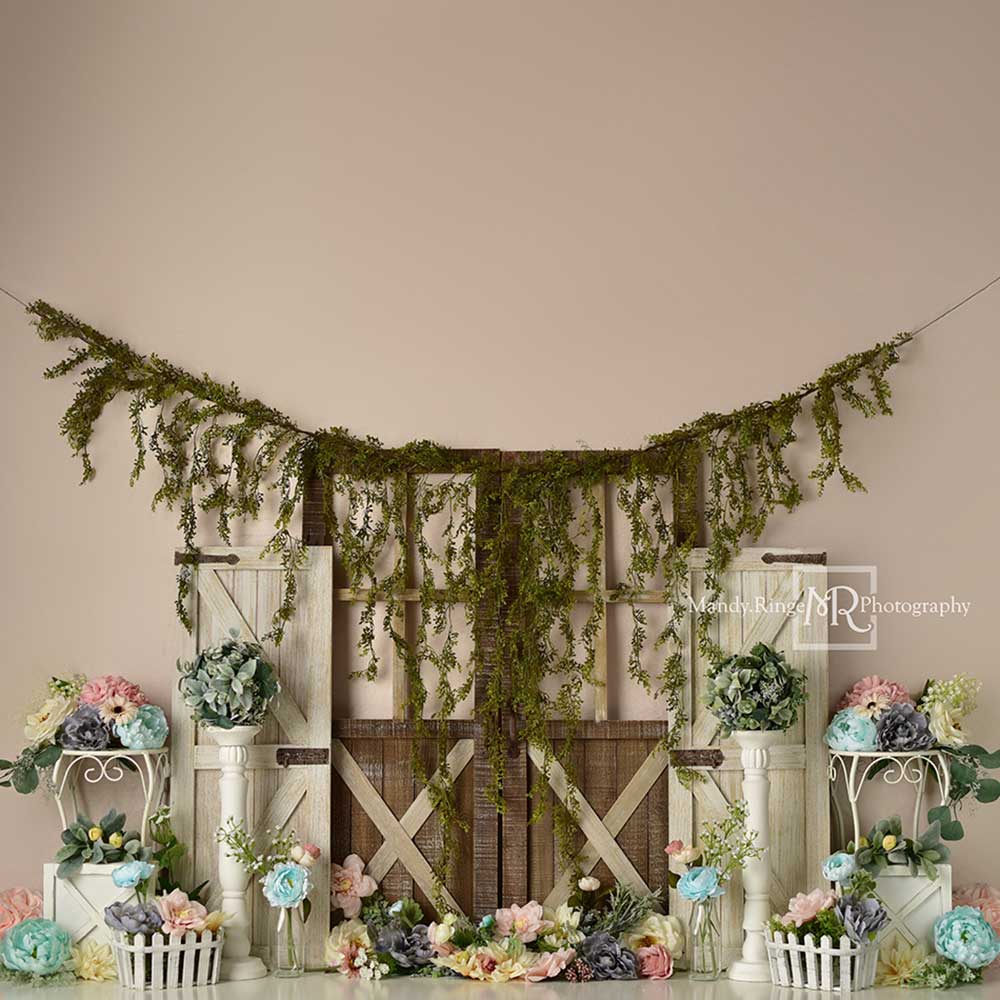 Kate Rustic Pastel Backdrop Spring Floral Designed by Mandy Ringe Photography - Kate Backdrop AU