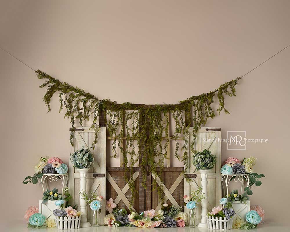 Kate Rustic Pastel Backdrop Spring Floral Designed by Mandy Ringe Photography - Kate Backdrop AU