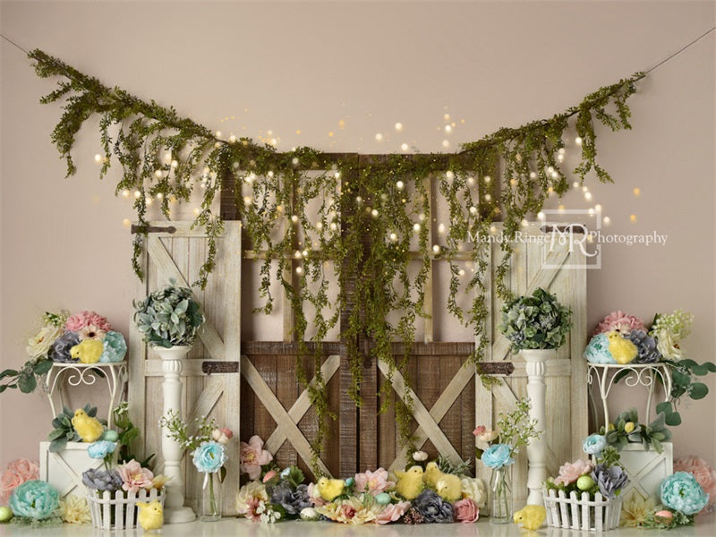 Kate Spring Floral Chicks Backdrop Designed by Mandy Ringe Photography