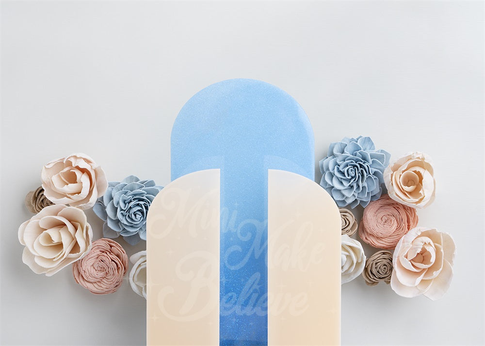 Kate Blue Party Backdrop Arch Wall Flowers Birthday Designed by Mini MakeBelieve - Kate Backdrop AU