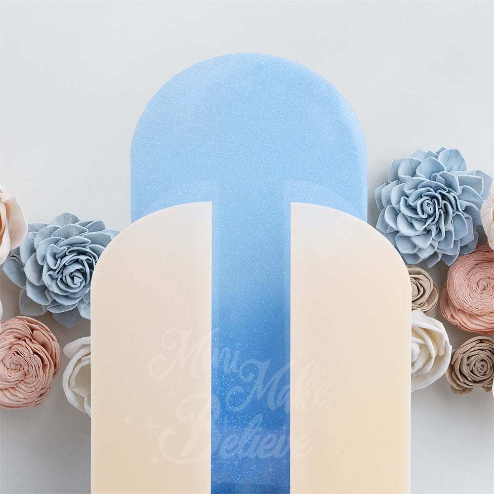 Kate Blue Party Backdrop Arch Wall Flowers Birthday Designed by Mini MakeBelieve - Kate Backdrop AU