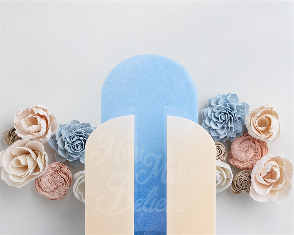 Kate Blue Party Backdrop Arch Wall Flowers Birthday Designed by Mini MakeBelieve - Kate Backdrop AU