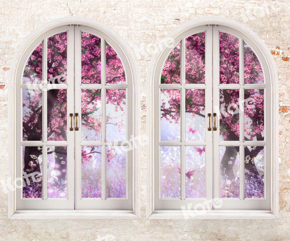 Kate Spring Flowers Backdrop Outside Window Designed by Chain Photography