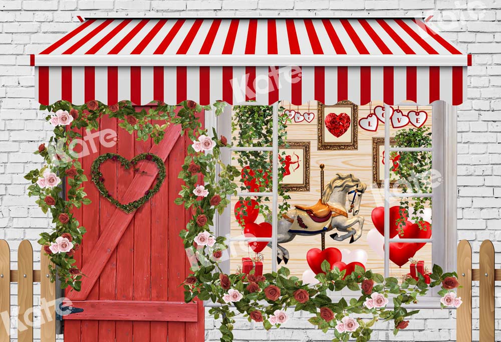 Kate Valentine's Day Backdrop Cupid Store Horse Designed by Chain Photography - Kate Backdrop AU