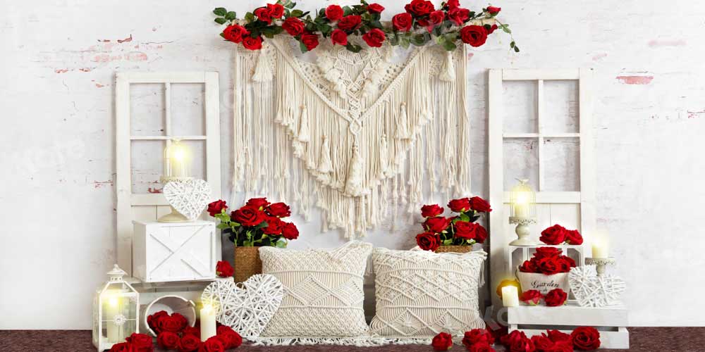 Kate Valentine's Day Backdrop Boho Rose Candle Designed by Emetselch - Kate Backdrop AU