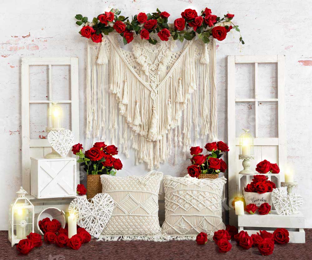 Kate Valentine's Day Backdrop Boho Rose Candle Designed by Emetselch
