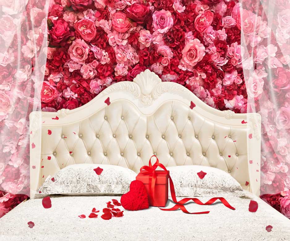 Kate Flower Valentine's Day Backdrop Headboard Boudoir for Photography