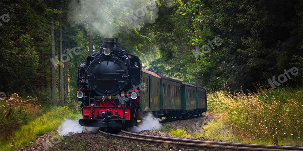 Kate Spring Train Backdrop Forest Designed by Emetselch - Kate Backdrop AU