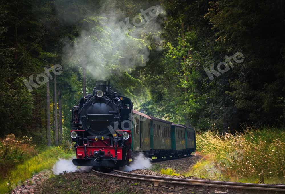 Kate Spring Train Backdrop Forest Designed by Emetselch - Kate Backdrop AU