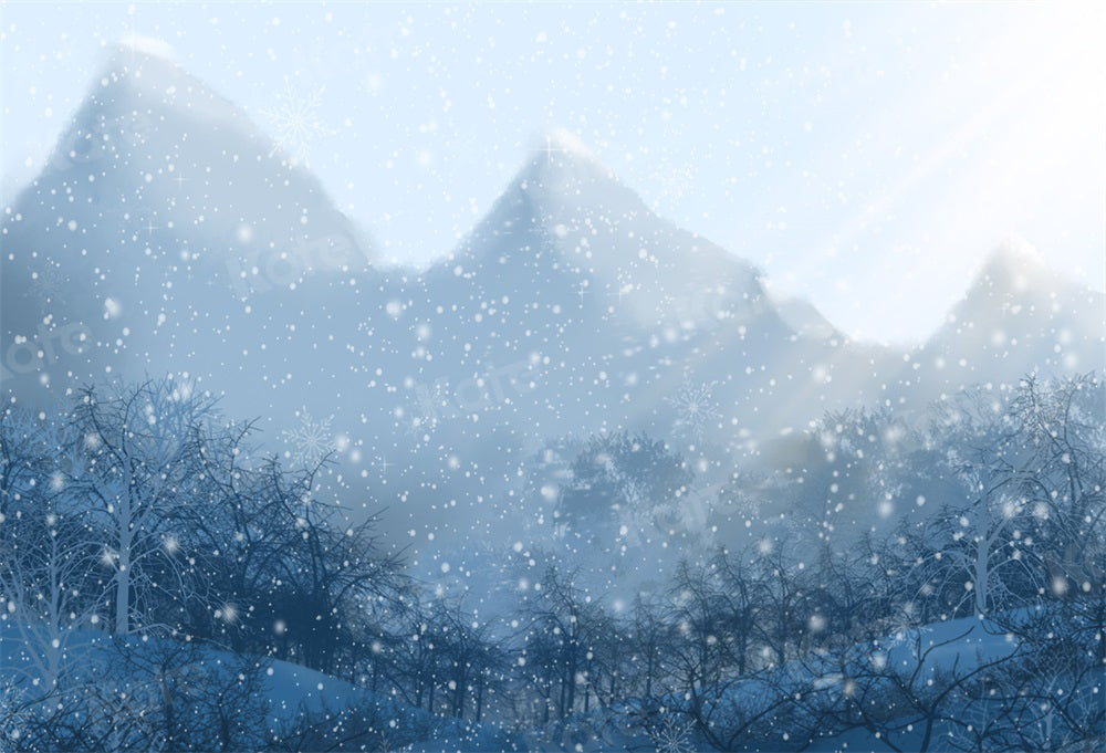 Kate Winter Wonderland Backdrop Snow Mountain for Photography - Kate Backdrop AU