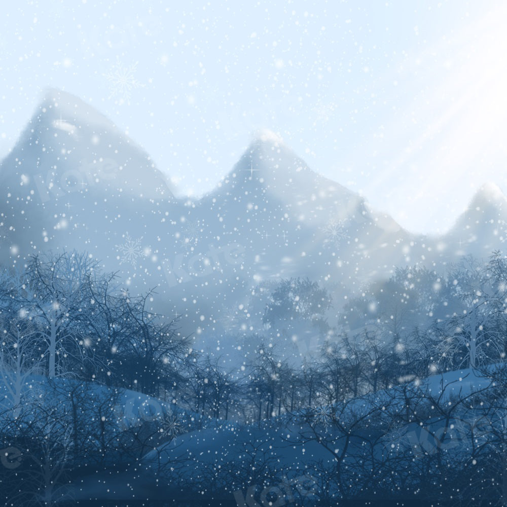 Kate Winter Wonderland Backdrop Snow Mountain for Photography - Kate Backdrop AU