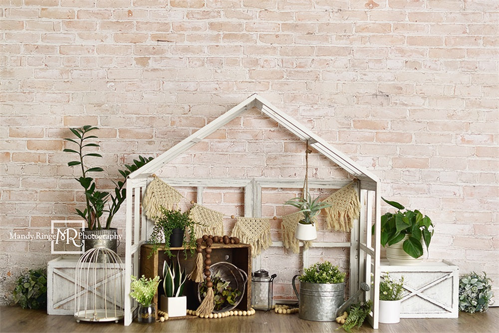 Kate Spring Farmhouse Style Greenhouse Backdrop Designed by Mandy Ringe Photography - Kate Backdrop AU