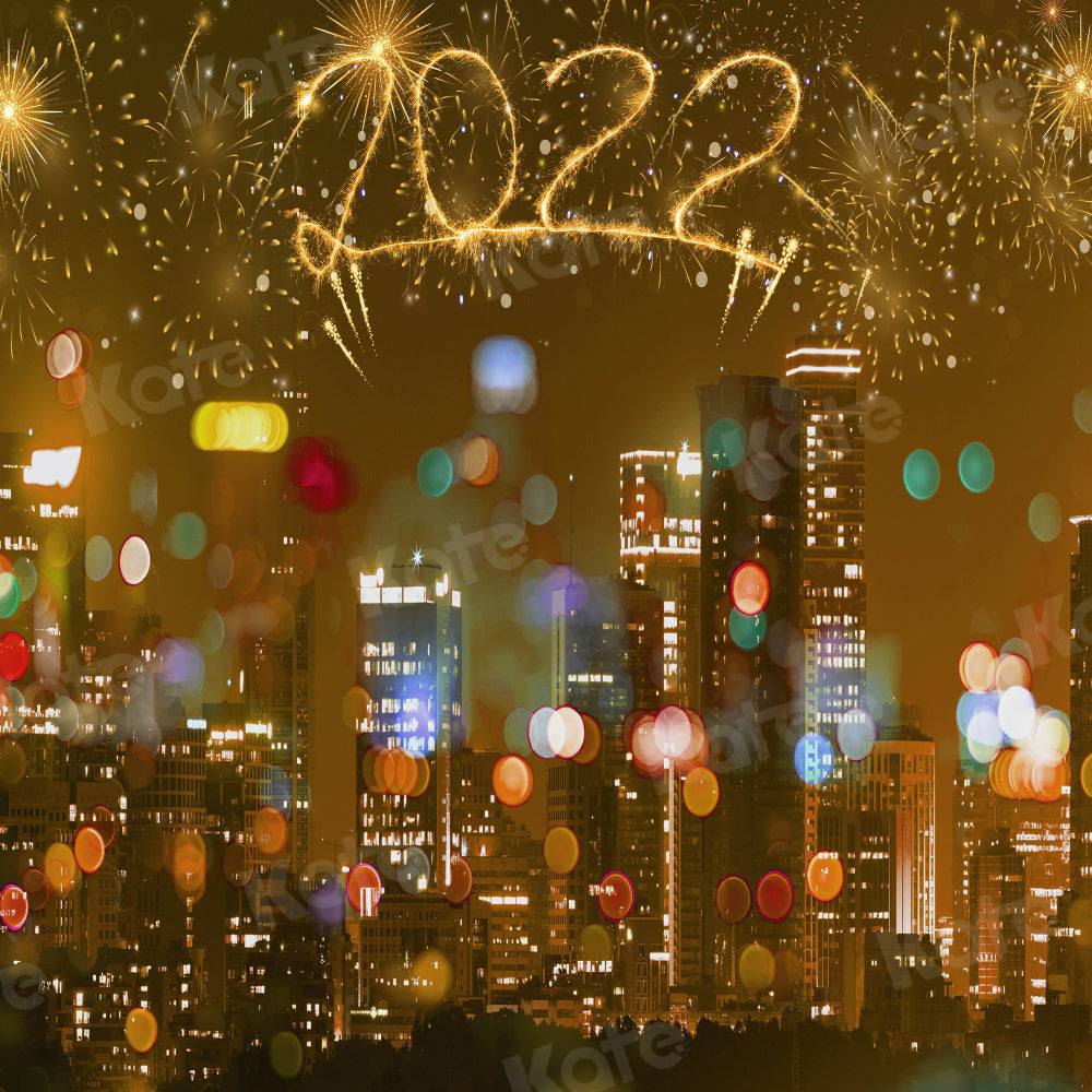 Kate Bokeh Backdrop Fireworks 2022 New Year City for Photography