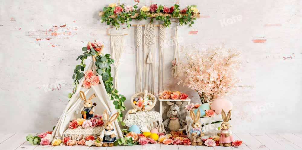 Kate Spring/Easter Bunny Backdrop Boho Designed by Emetselch