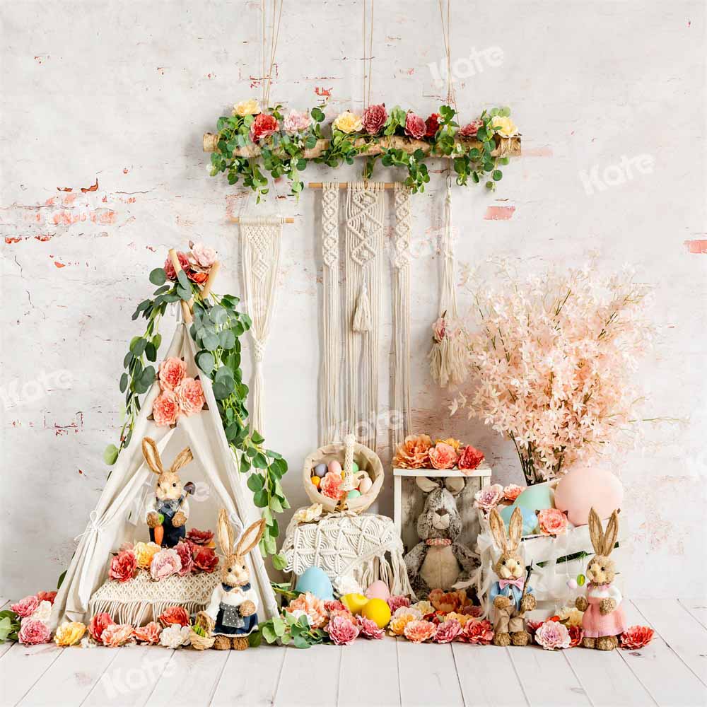 Kate Spring/Easter Bunny Backdrop Boho Designed by Emetselch - Kate Backdrop AU