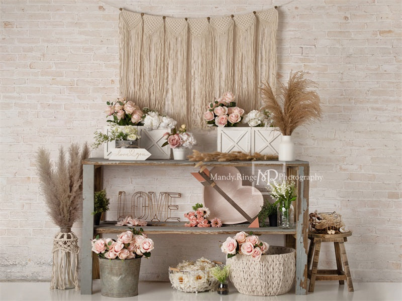 Kate Boho Valentine's Day Backdrop Designed by Mandy Ringe Photography - Kate Backdrop AU