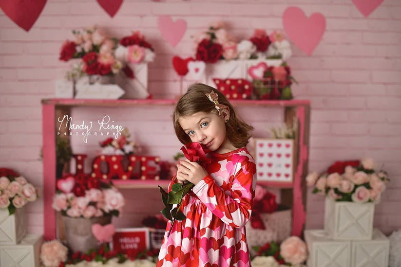 Kate Valentine's Day Love Backdrop Heart Designed by Mandy Ringe Photography