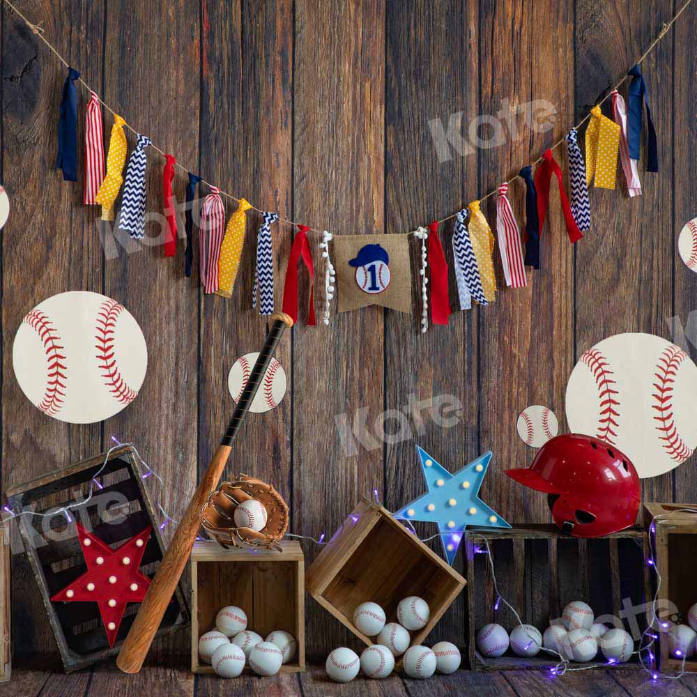 Kate Baseball Lantern Backdrop Deep Wood Grain Designed by Emetselch