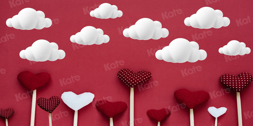 Kate Cloud Valentine's day Backdrop Heart-shaped for Photography