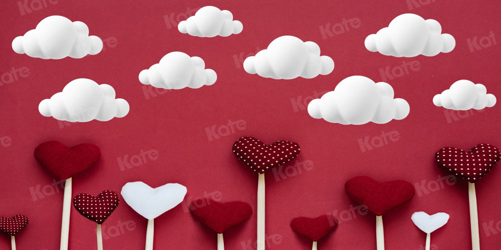 Kate Cloud Valentine's day Backdrop Heart-shaped for Photography - Kate Backdrop AU