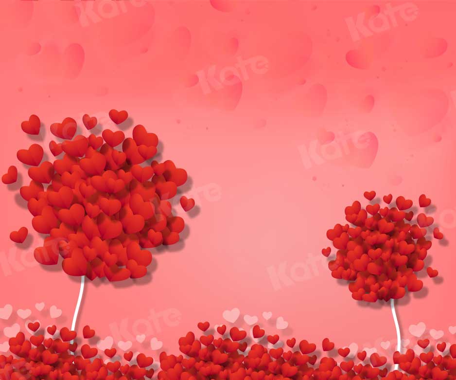 Kate Valentine's Day Backdrop Red Love Tree for Photography