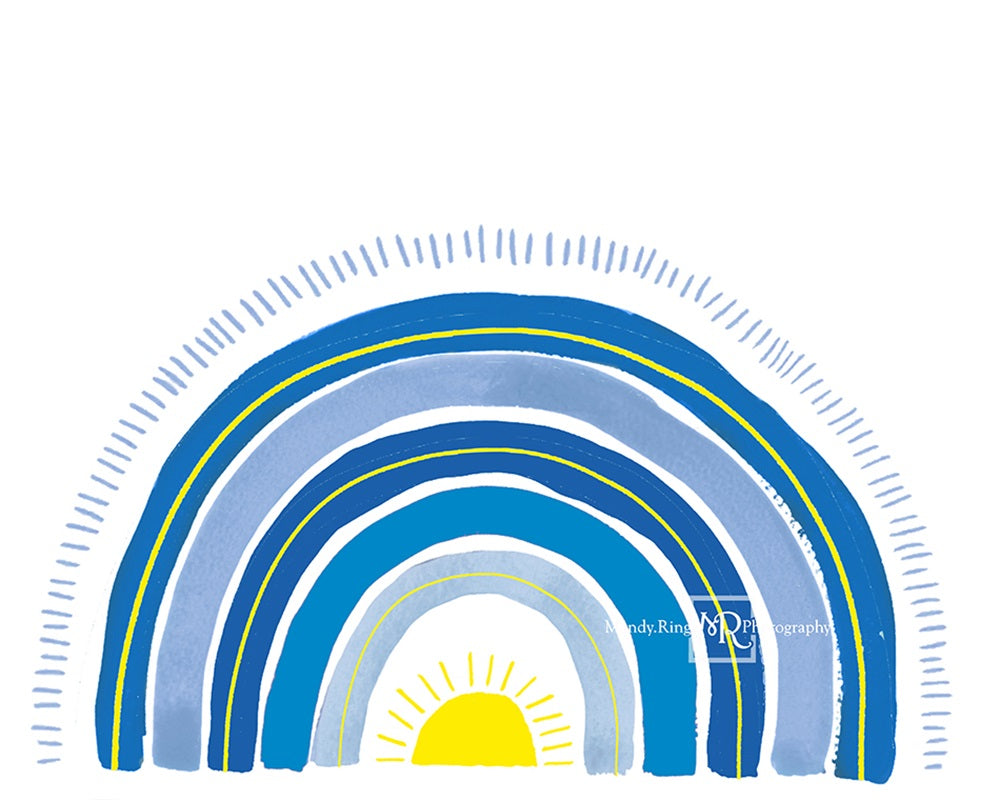 Kate Blue Rainbow Shape Backdrop Cake Smash Designed by Mandy Ringe Photography - Kate Backdrop AU
