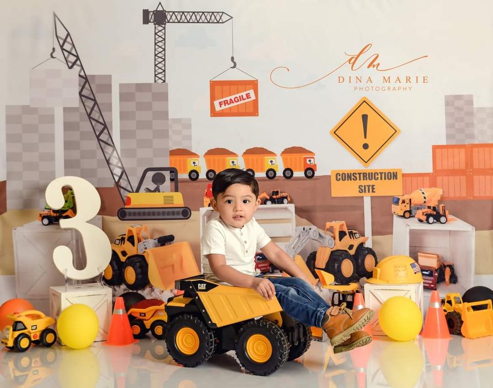 Kate Construction Site Backdrop Kids Toys for Photography