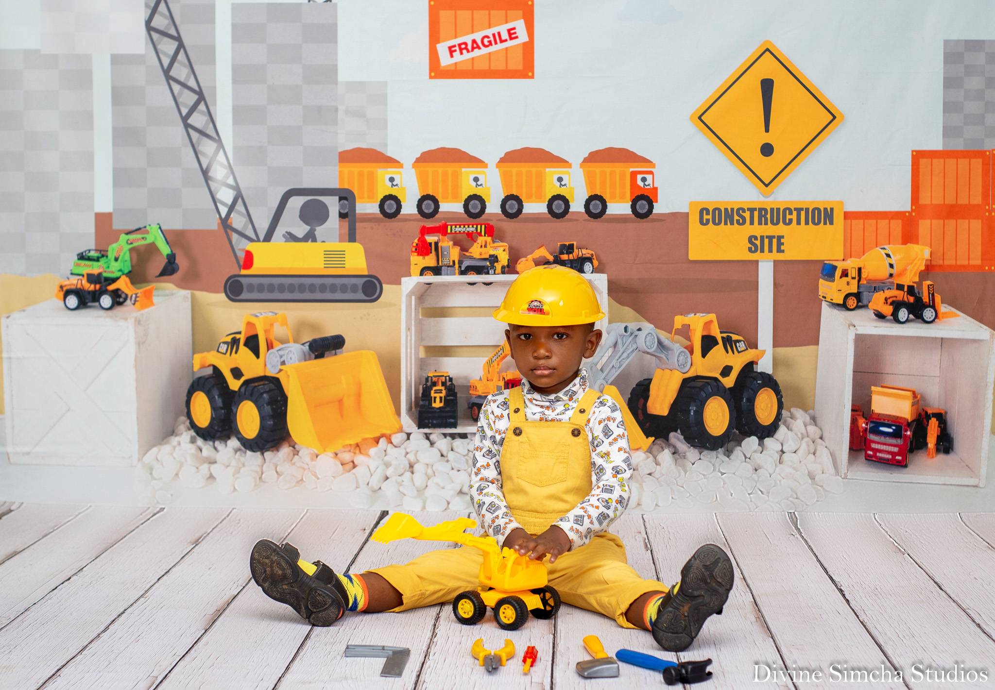 Kate Construction Site Backdrop Kids Toys for Photography