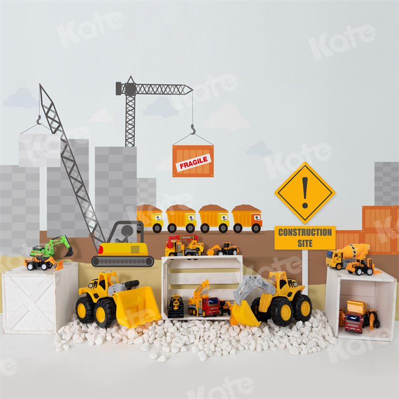 Kate Construction Site Backdrop Kids Toys for Photography