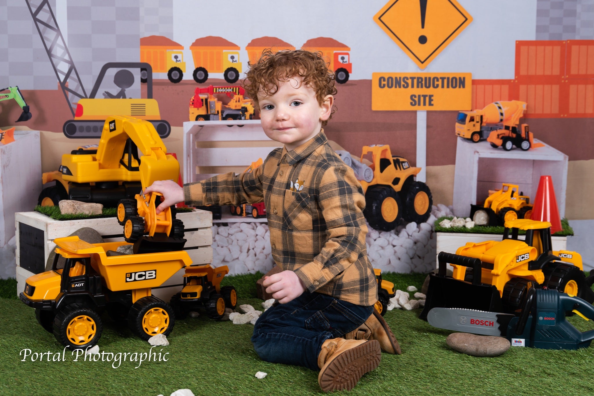 Kate Construction Site Backdrop Kids Toys for Photography