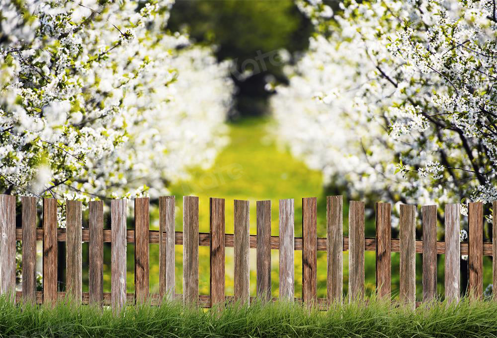 Kate Spring Flower Tree Backdrop Fence for Photography - Kate Backdrop AU