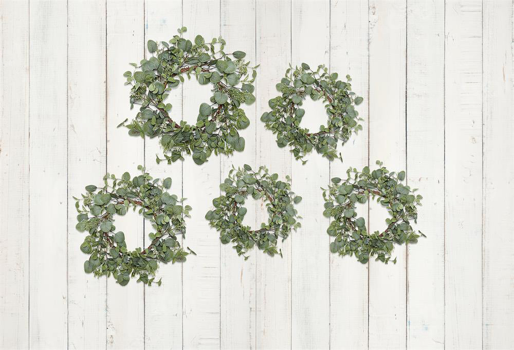 Kate White Wooden Board Backdrop Green Plants for Photography