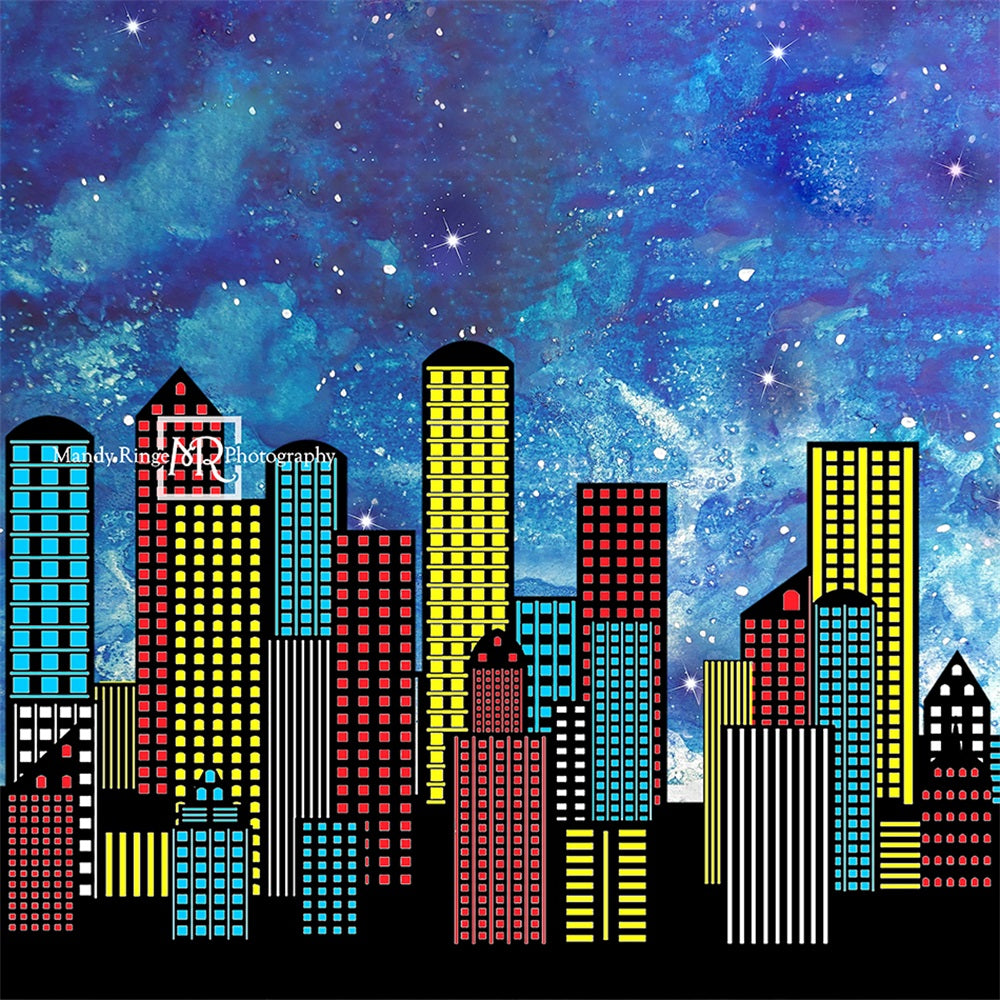 Kate Superhero City Backdrop Designed by Mandy Ringe Photography