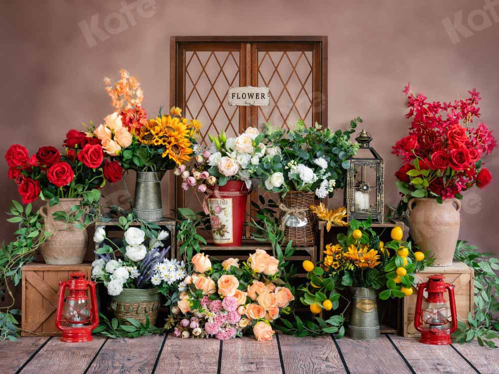 Kate Retro Spring Backdrop Flower Shop Designed by Emetselch - Kate Backdrop AU
