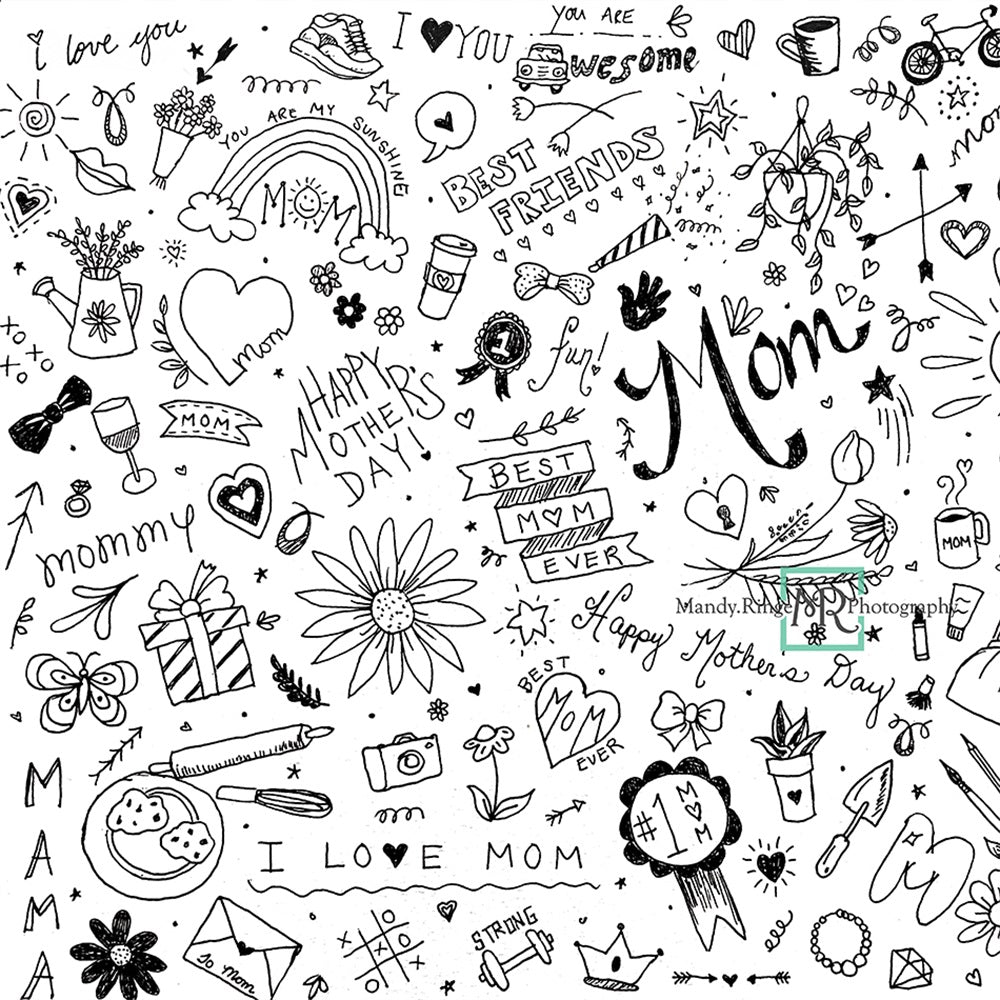 Kate Mother's Day Doodles Backdrop Designed by Mandy Ringe Photography