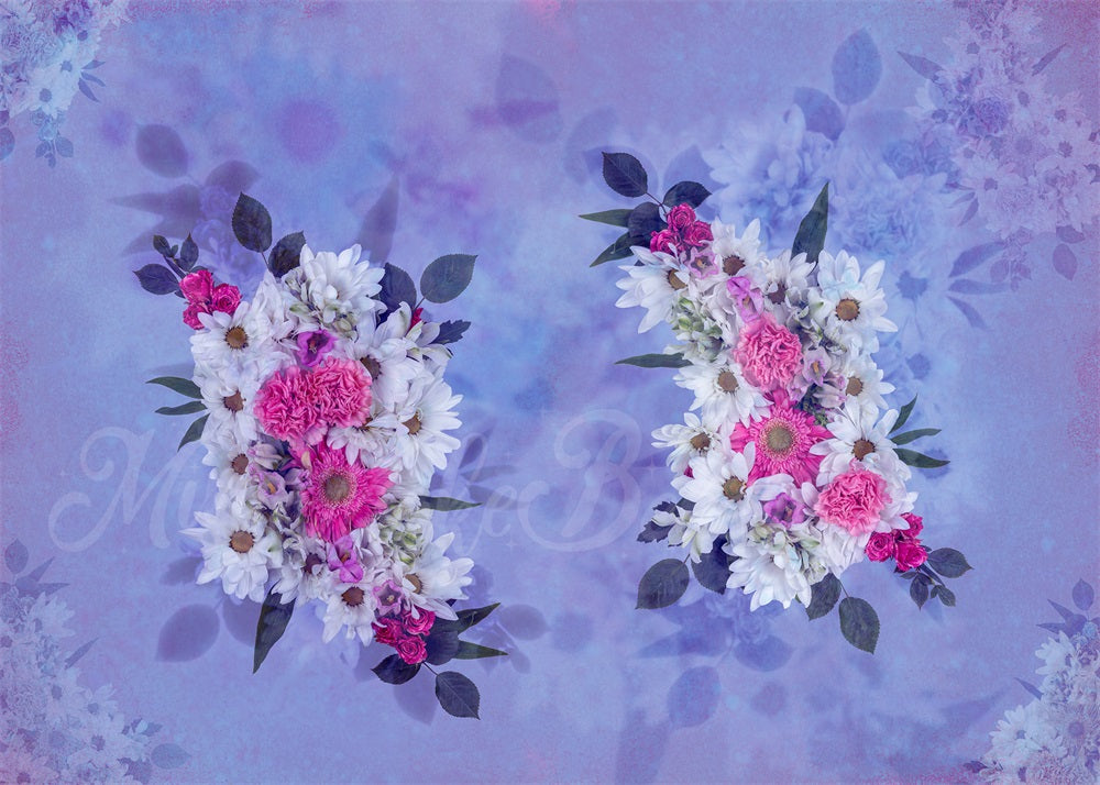 Kate Mothers Day Cake Smash Birthday Fine Art Floral Purple Pink White Flowers Designed by Mini MakeBelieve - Kate Backdrop AU