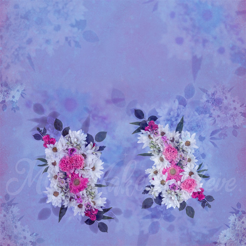 Kate Mothers Day Cake Smash Birthday Fine Art Floral Purple Pink White Flowers Designed by Mini MakeBelieve - Kate Backdrop AU