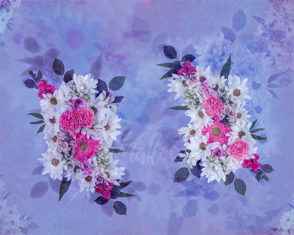 Kate Mothers Day Cake Smash Birthday Fine Art Floral Purple Pink White Flowers Designed by Mini MakeBelieve - Kate Backdrop AU
