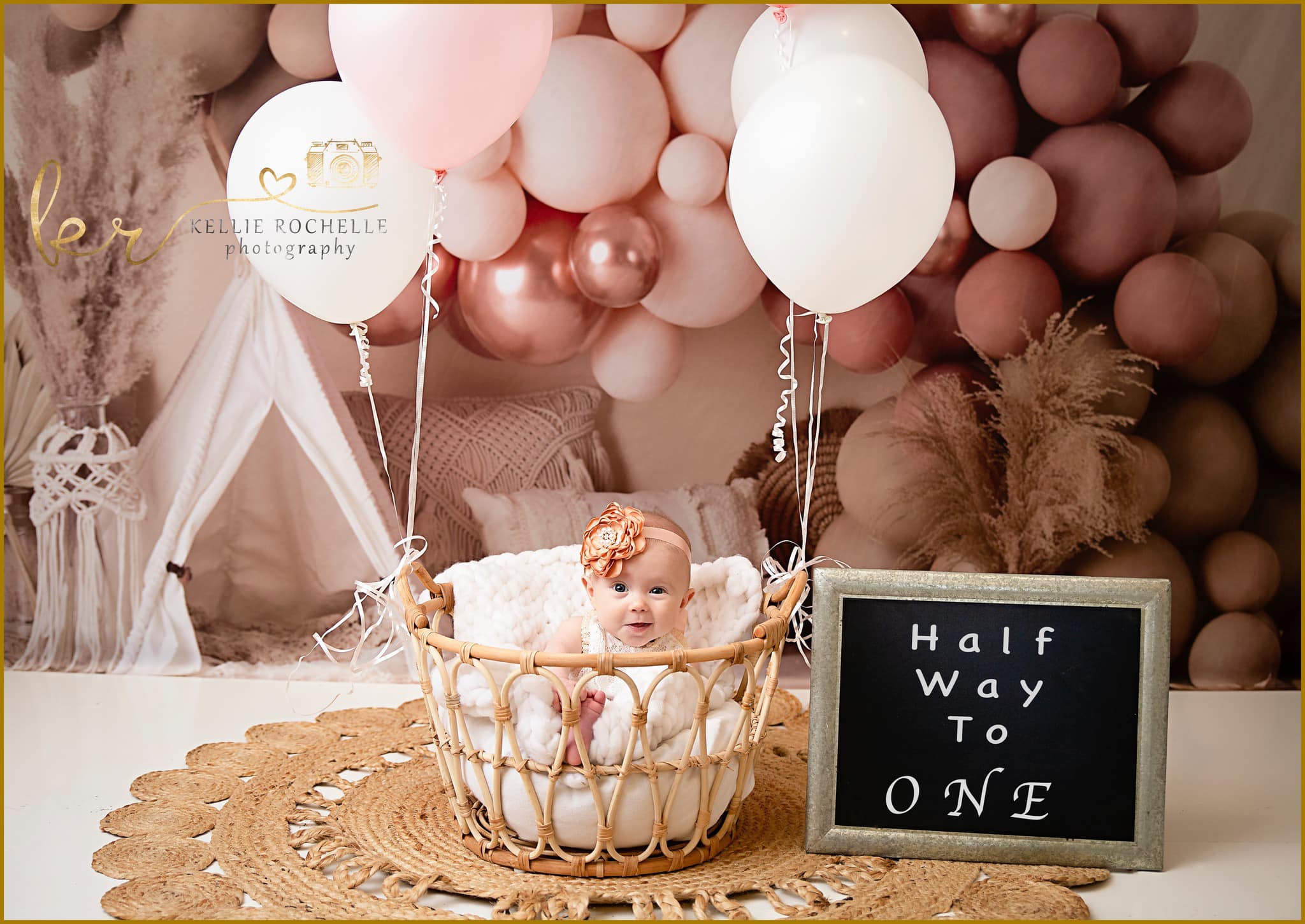 Kate Boho Balloons Tent Spring Backdrop Designed by Mandy Ringe Photography - Kate Backdrop AU