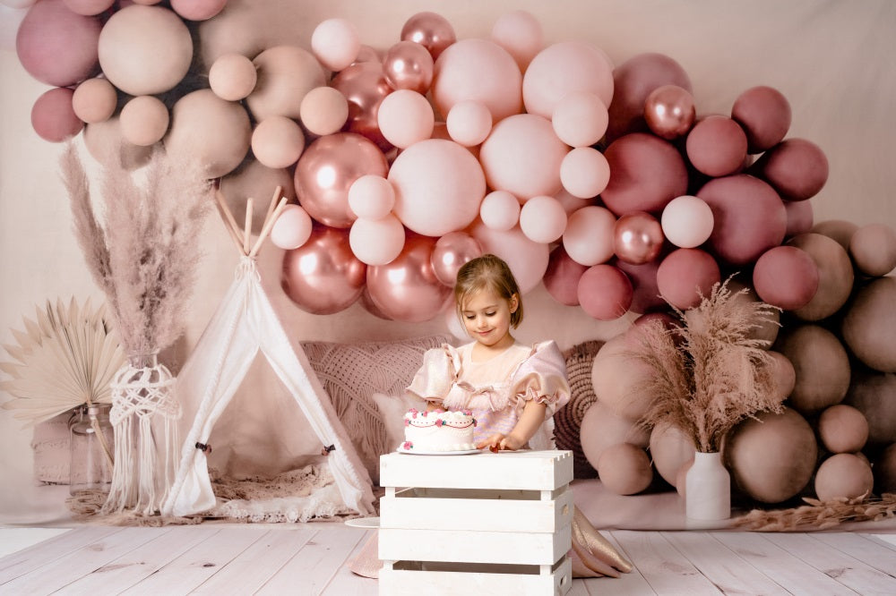 Kate Boho Balloons Tent Spring Backdrop Designed by Mandy Ringe Photography