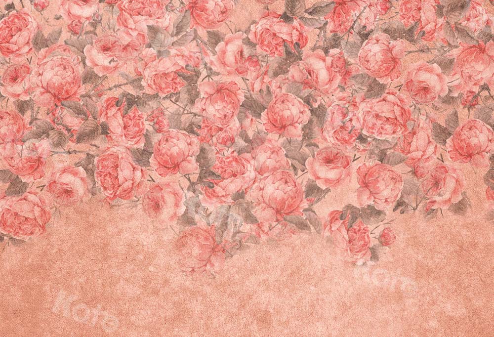 Kate Vintage Rose Backdrop Hand Painted Texture Designed by Kate Image - Kate Backdrop AU