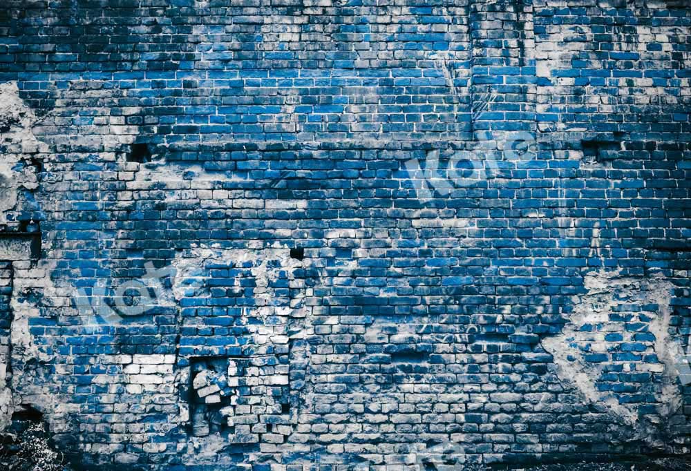 Kate Blue Vintage Brick Wall Backdrop Designed by Chain Photography - Kate Backdrop AU