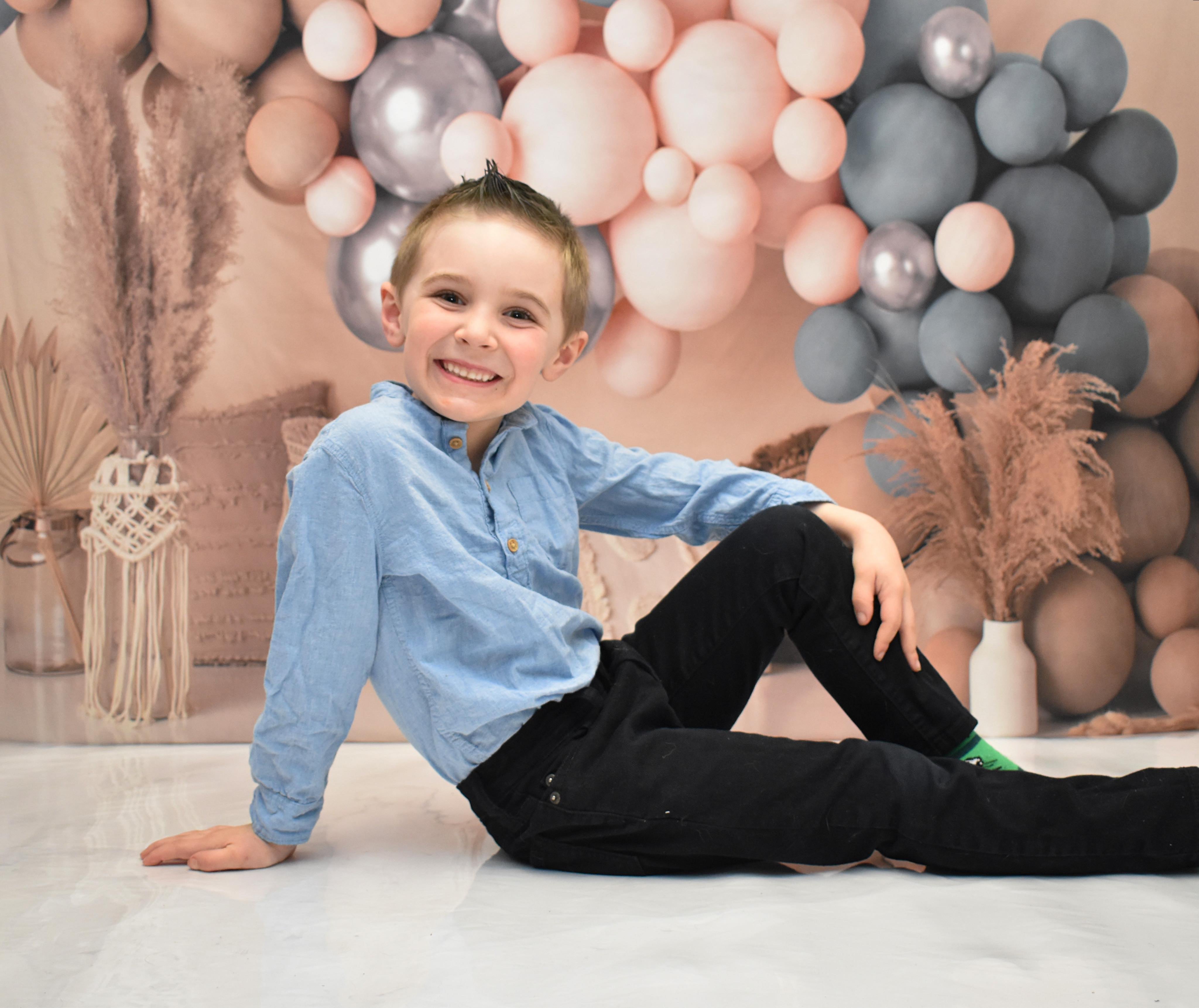 Kate Matte Boho Balloons Backdrop Macrame Pillows Designed by Mandy Ringe Photography