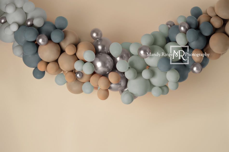 Kate Matte Blue Boho Backdrop Balloon Swag Designed by Mandy Ringe Photography - Kate Backdrop AU